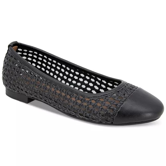 Style & Co Women's Maddiee Black Cap-Toe Woven Ballet Flats Size 8.5 - Picture 1 of 6